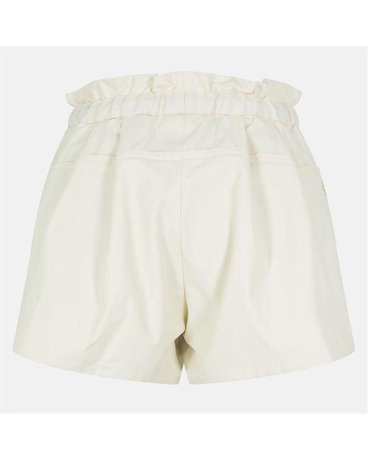 Moncler White Elastic Waist Shorts
