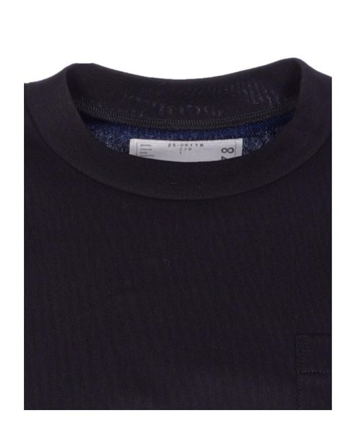 Sacai Blue Layered Asymmetrical Hem T-Shirt