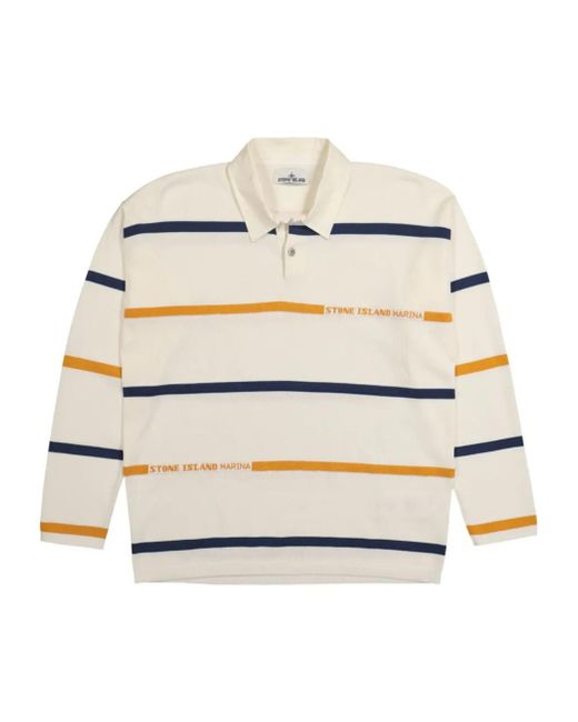Stone Island Natural Striped Cotton Shirt for men