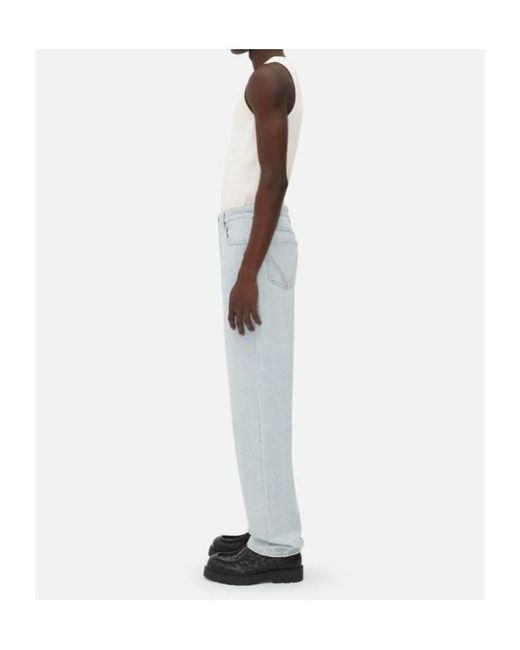 Bottega Veneta Blue Extra Bleached Wide Leg Jeans for men
