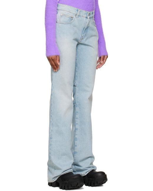 Off-White c/o Virgil Abloh Blue Bleach Baby Low-Rise Flared Jeans