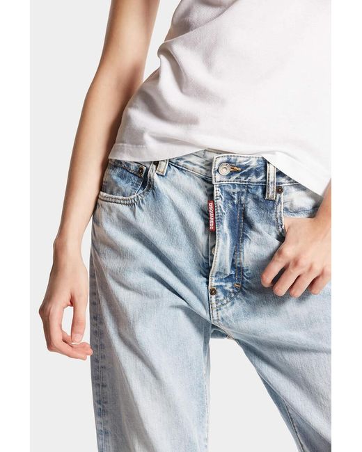 DSquared² Blue Distressed Light Palm Beach Wash 642 Jeans
