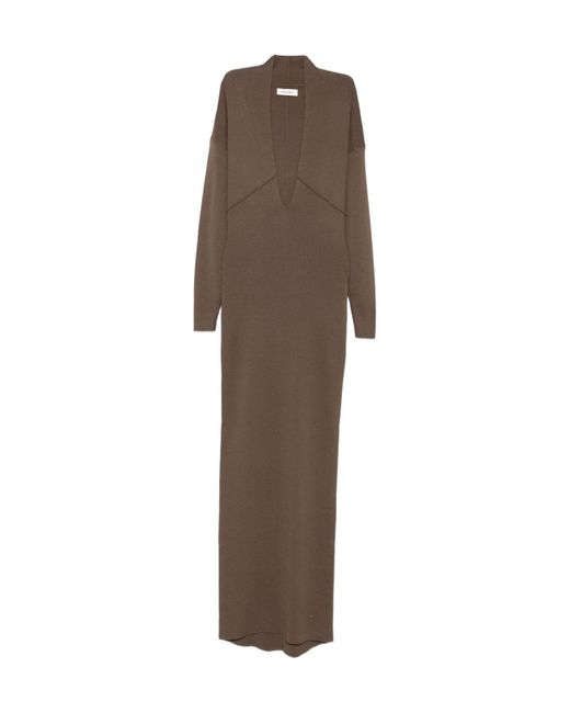 Entire studios Brown V-Neck Rallel Dress