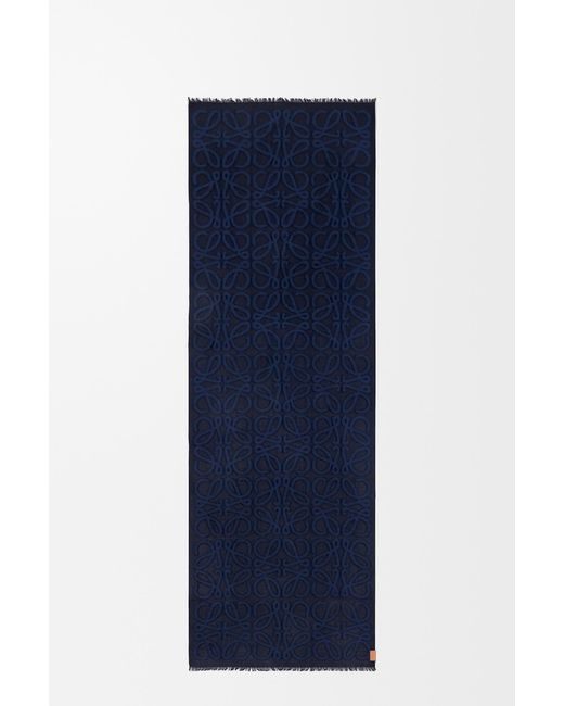 Loewe Blue Anagram Pattern Scarf