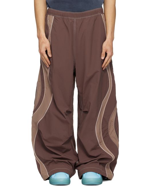 ERL Brown Contrast Panel Wide-Leg Pants for men