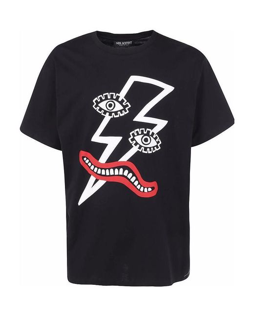 Neil Barrett Black Graphic Printed T-Shirt for men