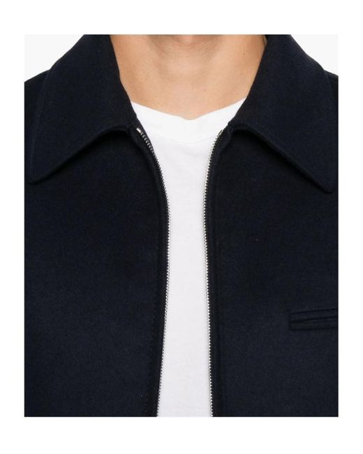 Incotex Blue Zip-Front Flannel Jacket for men