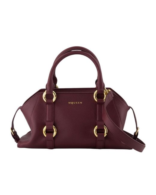 McQueen Purple Farringdon Small Tote Bag