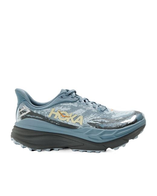 Hoka One One Blue Thick-Soled Trail Running Shoes