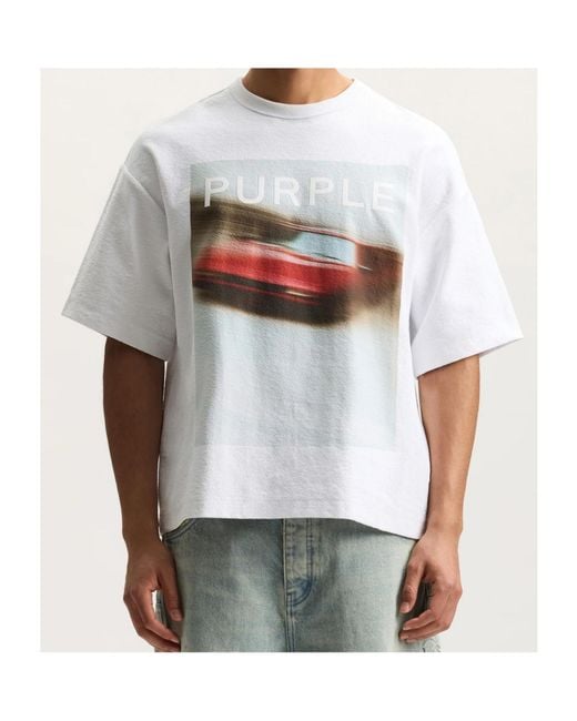 Purple Brand White Tunnel Vision T-Shirt for men