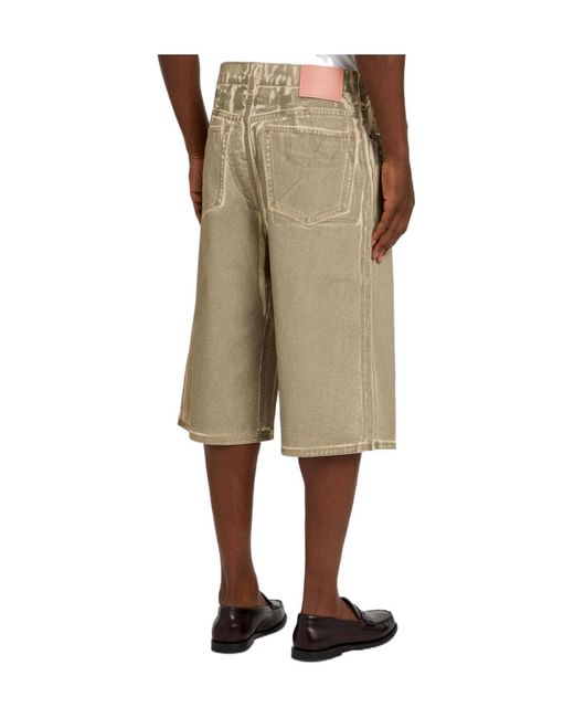 Acne Natural Two-Tone Denim Shorts for men