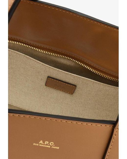 A.P.C. Brown Le Drummer Leather Tote Bag