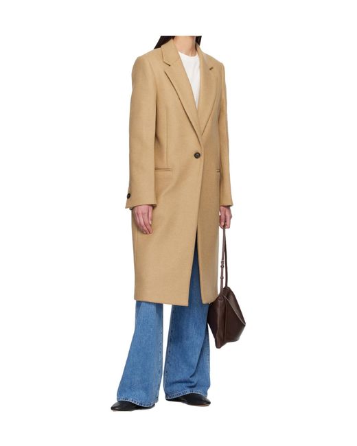 Totême Natural Single-Breasted Wool Coat