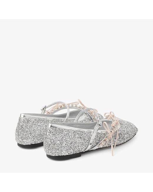 Jimmy Choo White 'Loli' Ballet Flats
