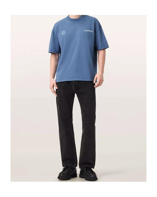 AllSaints Blue Emblem Logo T-Shirt for men
