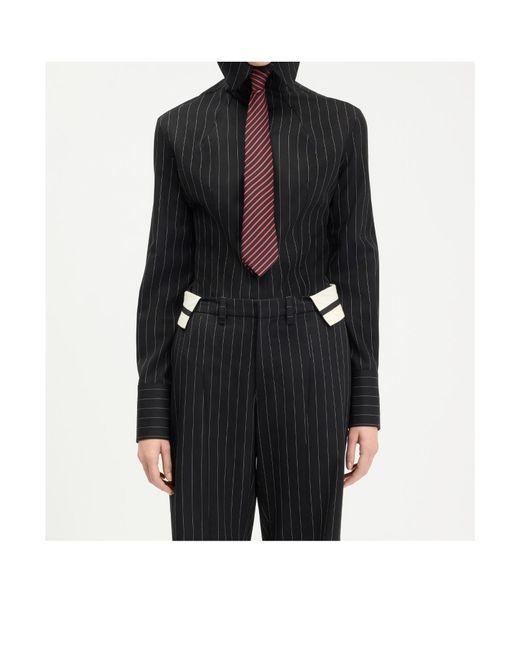 Jean Paul Gaultier White Striped Tie for men