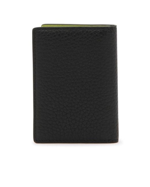 Mulberry Black Colour-Block Card Wallet for men