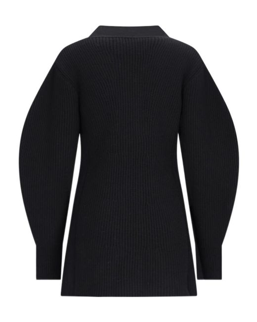 Jil Sander Blue V-Neck Knitted Cardigan