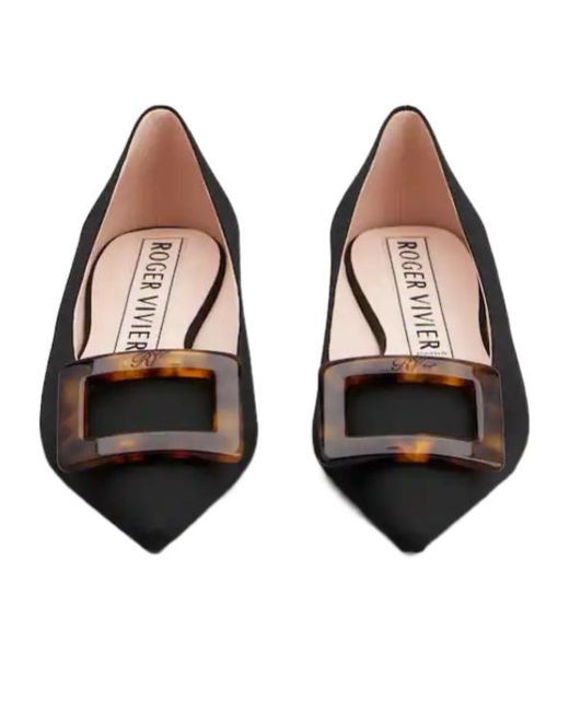 Roger Vivier Black Pointed Toe Flat Shoes