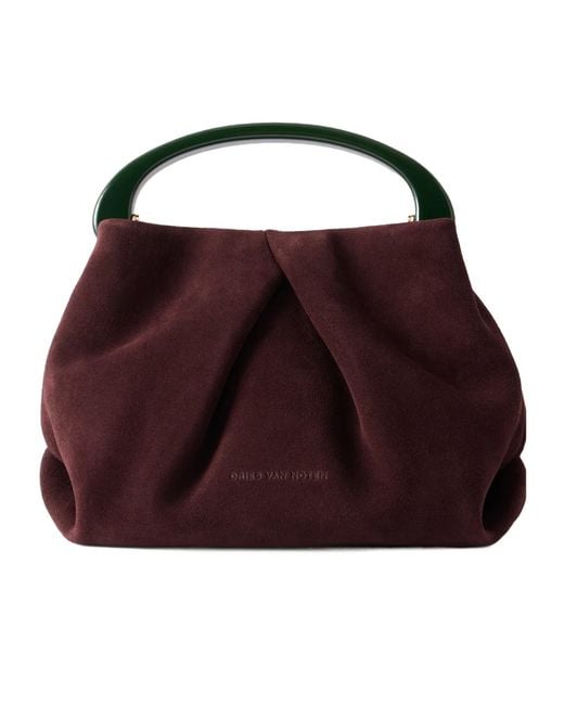 Dries Van Noten Red Suede Clutch