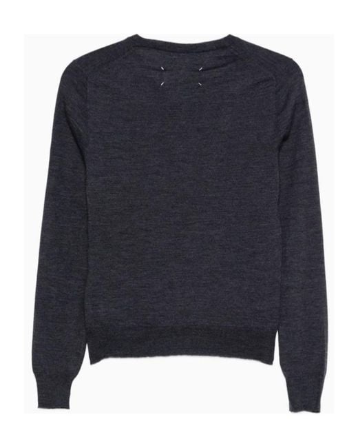 Maison Margiela Blue V-Neck Jumper
