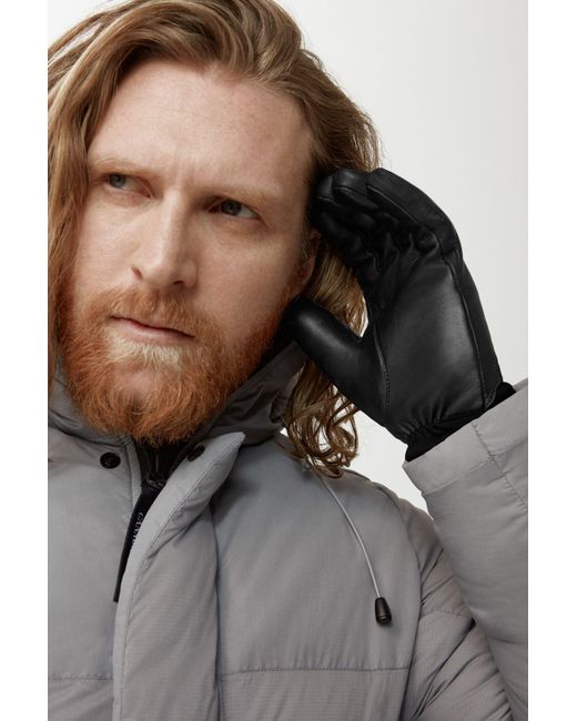 Canada Goose Black Panelled-Design Gloves for men