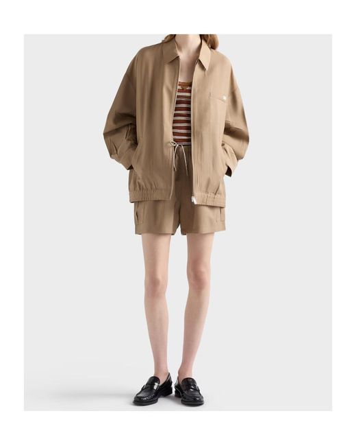 Prada Natural Wool-Mohair Tailored Jacket