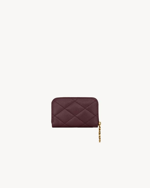 Saint Laurent Purple Cassandre Bijou Quilted Wallet