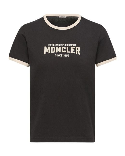 Moncler Black Logo Printed Crewneck T-Shirt