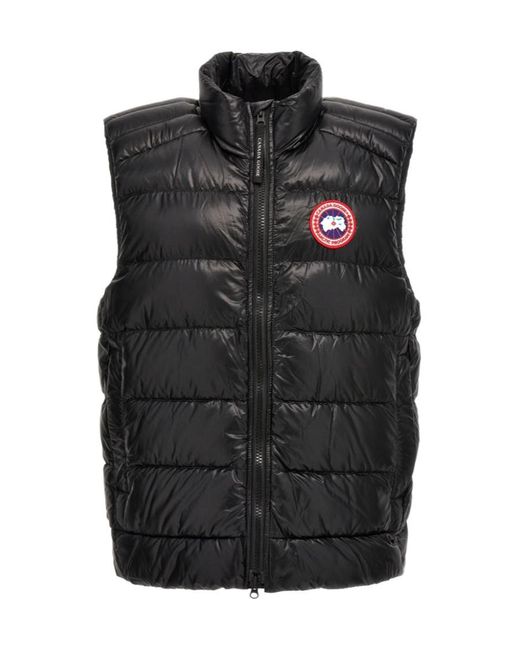 Canada Goose Black Right-Collar Sleeveless Down Vest for men