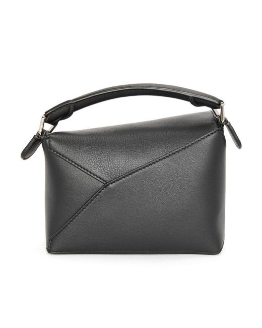 Loewe Black Mini Puzzle Top Handle Bag