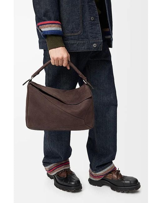 Loewe Brown Large Puzzle Tote Bag for men