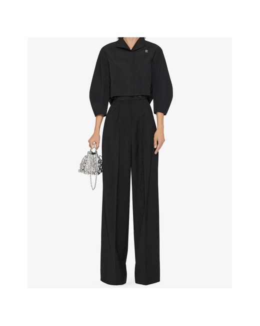 Givenchy Black Monogram 72 Jacquard Pleated Pants