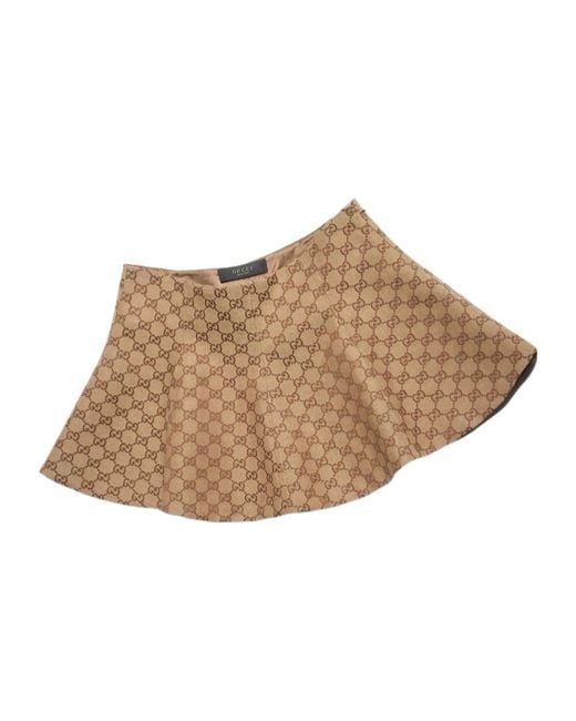 Gucci Brown Gg Flounced Skirt