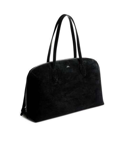 Totême  Black Suede Tote Bag