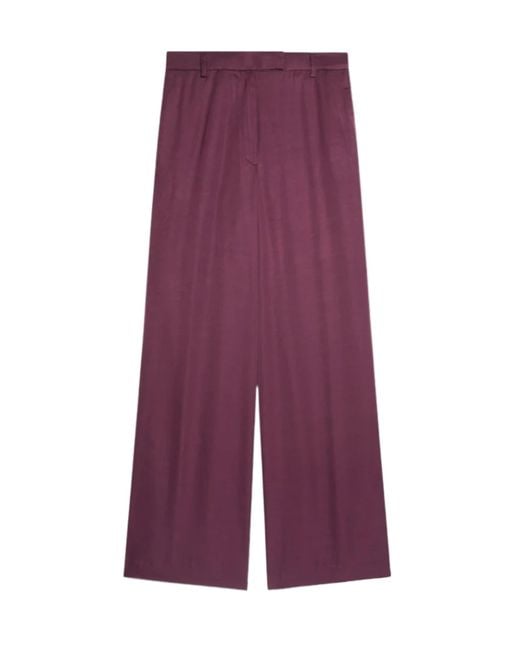Dries Van Noten Purple Casual Pants With Belt Loops