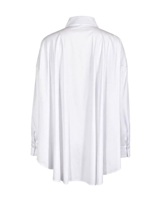 D.exterior White Crystal-Embellished Oversized Shirt