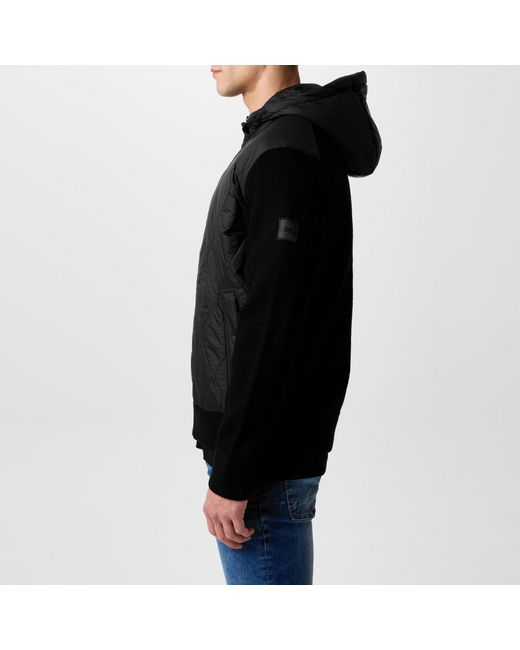 Boss Black Color-Blocked Hooded Jacket for men