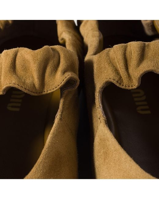 Miu Miu Multicolor Ruches Suede Ballerinas