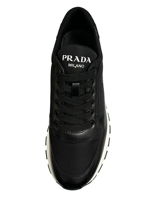 Prada Black Round-Toe Sneakers for men