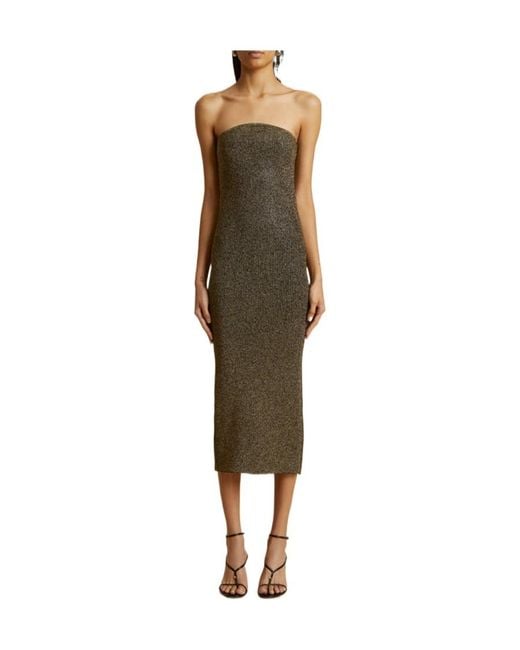 Khaite Green The Rumer Ribbed Midi Dress