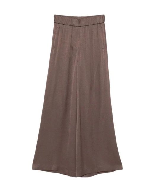 Peserico Brown Elasticated-Waistband Trousers