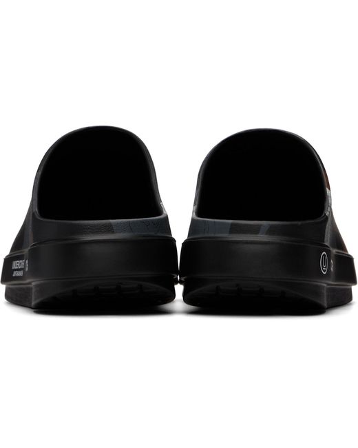 Undercover Black Floral-Print Sandals for men