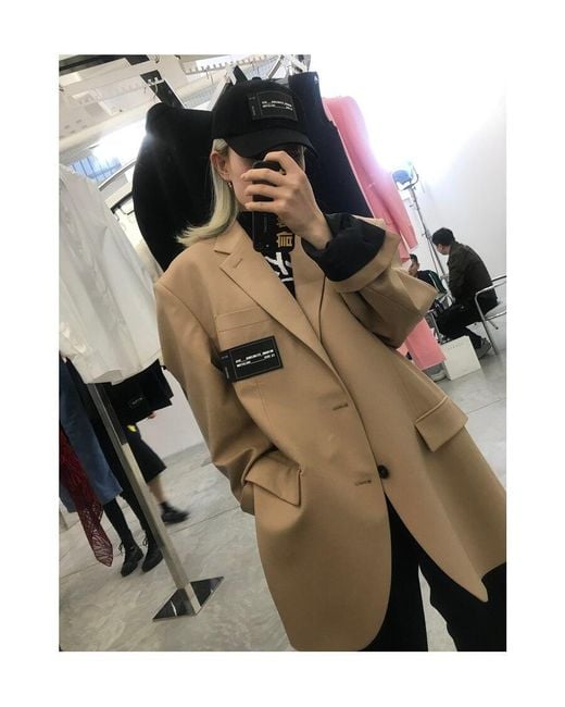 we11done Natural Logo-Patch Single-Breasted Blazer for men