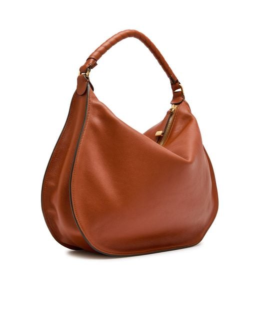 Chloé Brown Marcie Medium Leather Shoulder Bag