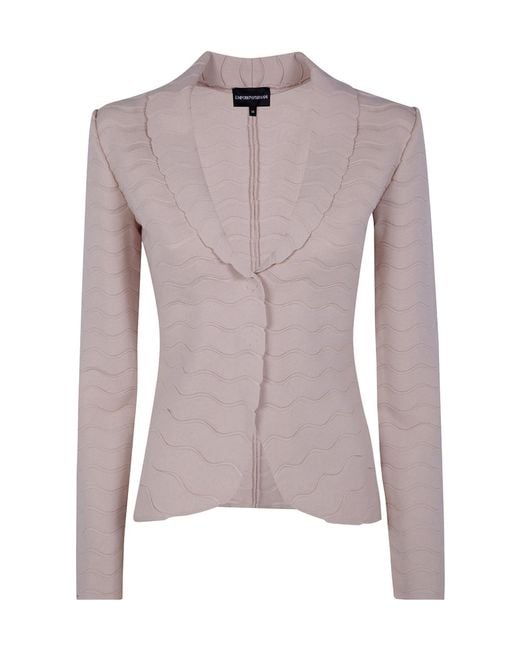 Emporio Armani Pink Textured Knit Blazer