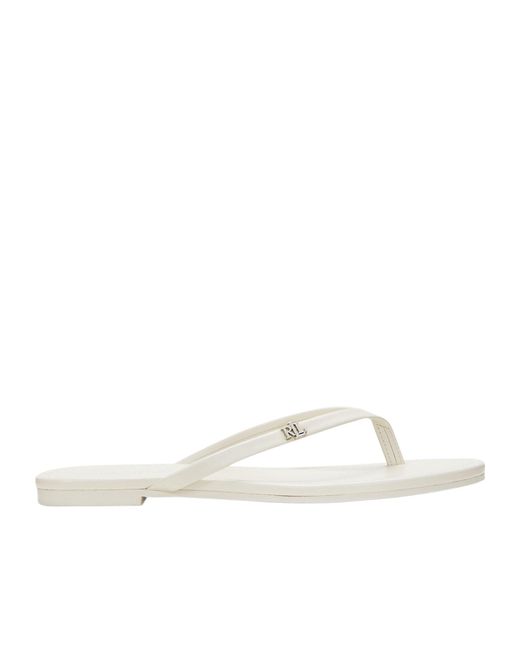 Ralph Lauren White Logo Details Flip-Flops