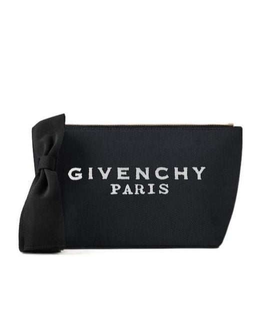 Givenchy Logo Printed Denim Pouch in Black | Lyst