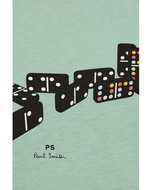 Paul Smith Green Dominoes Logo-Print T-Shirt for men