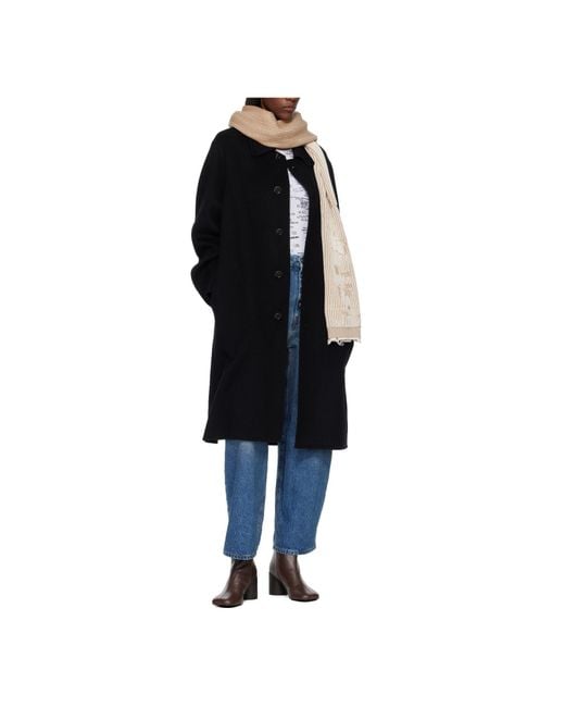 MM6 by Maison Margiela Natural Rectangular Ribbed Knit Scarf for men